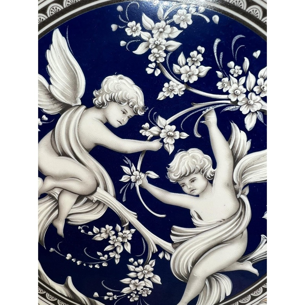 Fine Italian Design China plate, angels gold and blue design, so elegant plate! - Picture 7 of 13